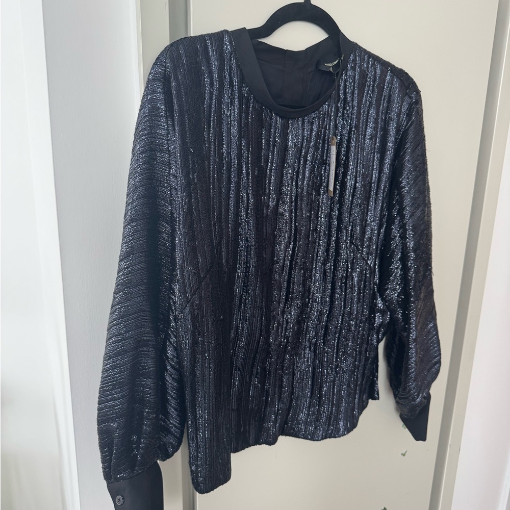 Rachel Comey Midnight Sequin Button Down Shirt